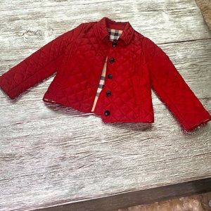 Girls Burberry Quilted jacket.